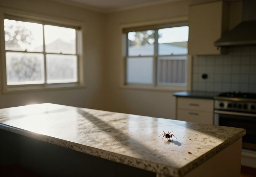 Spider webs in a Watsons Bay garage before treatment
